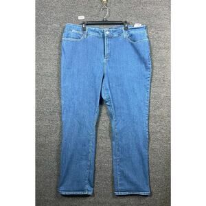 NYDJ Plus Not Your Daughter Straight Leg Jeans High Rise Women's Size 22W Blue